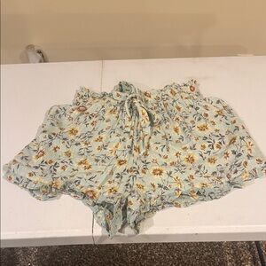 Angie Floral Print Ruffle Shorts
